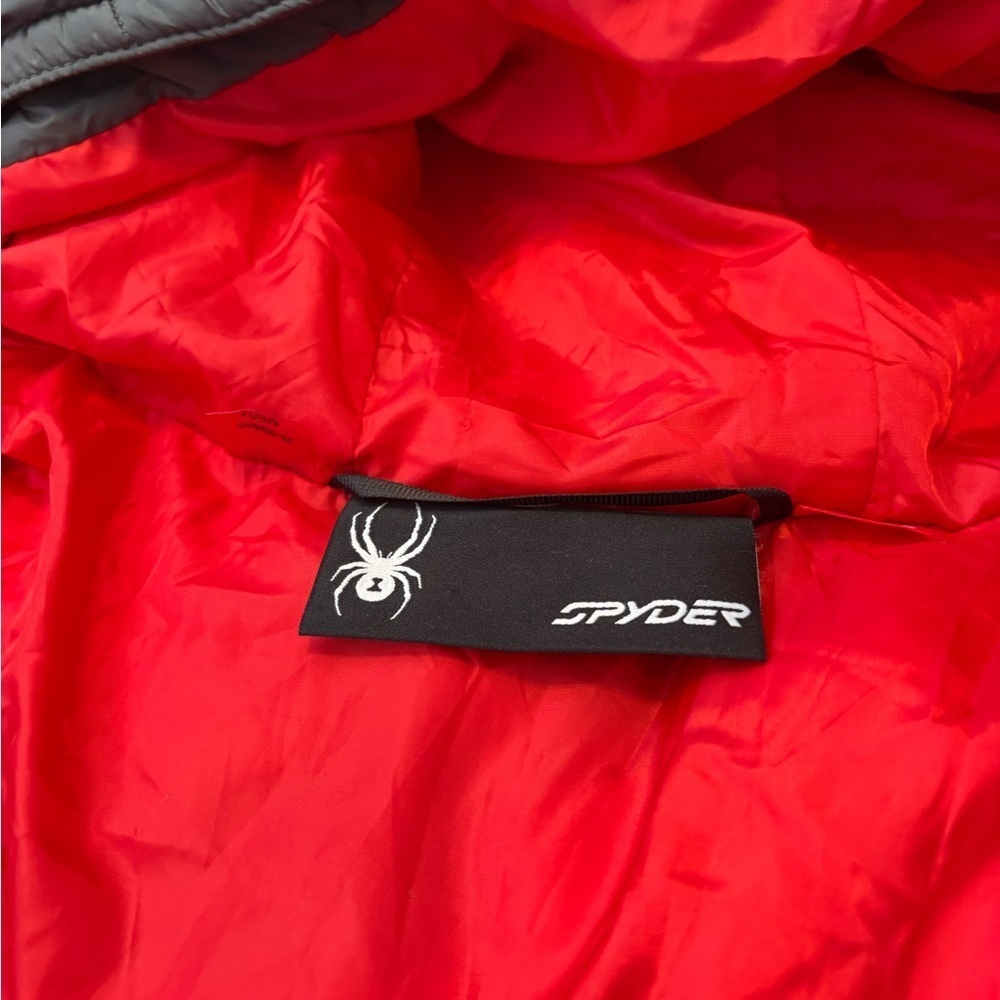 Spyder Men Charcoal and Crimson Puffer Jacket - Picture 14 of 14